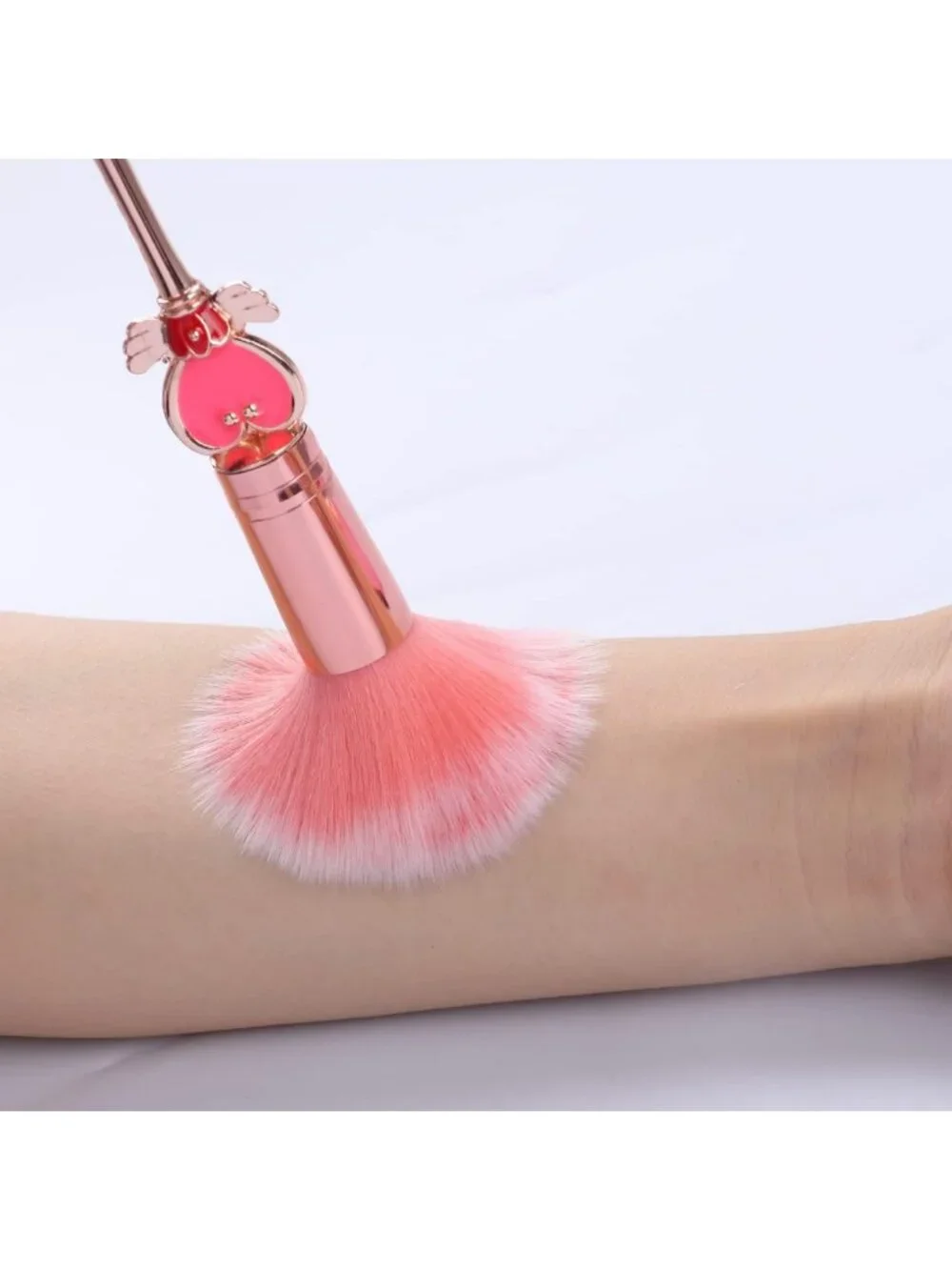8PC Magical Girl Makeup Brush Set - Pink Eyeshadow, Eyeliner & Eyebrow Tools